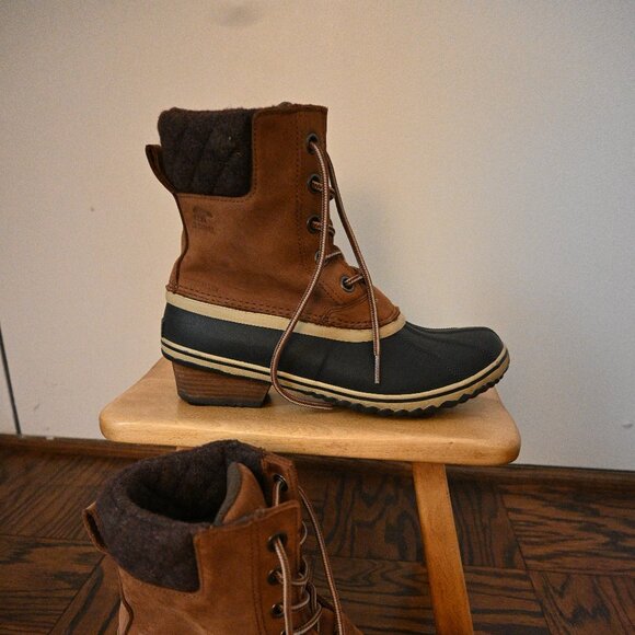 Sorel Women’s Insulated Duck Boots with Heel – Brown/Black – Size 10.5M - Picture 6 of 12